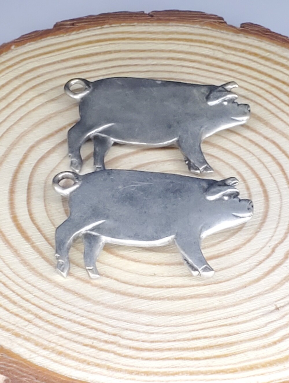 Vtg. Seagull Pewter Canada Pig Pin/Brooches 2pcs